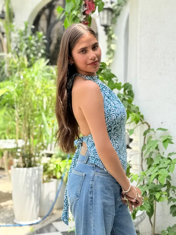Laila_Sea_Green_Floral_Asymmetric_Backless_Top