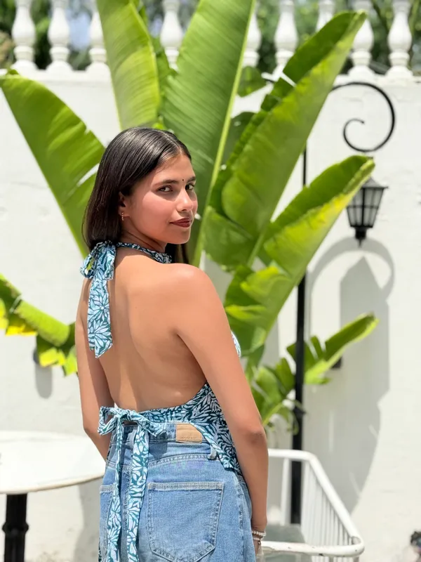 Laila_Sea_Green_Floral_Asymmetric_Backless_Top