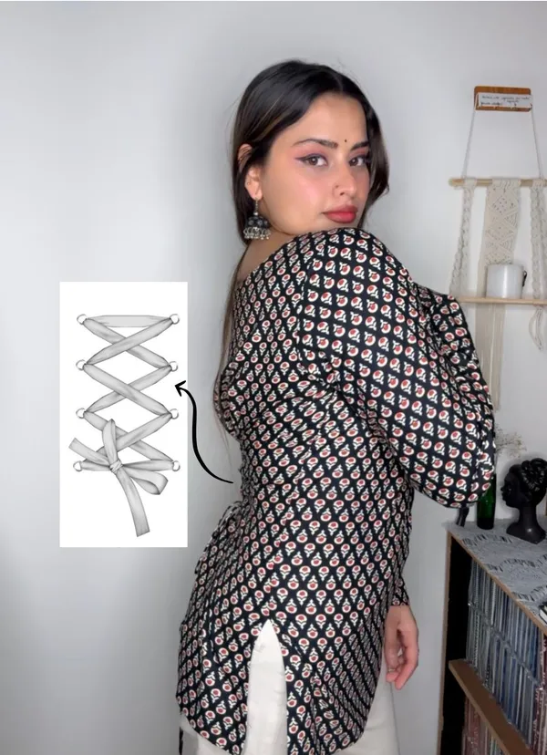 Adaa_Black_Buti_Corset_Kurti