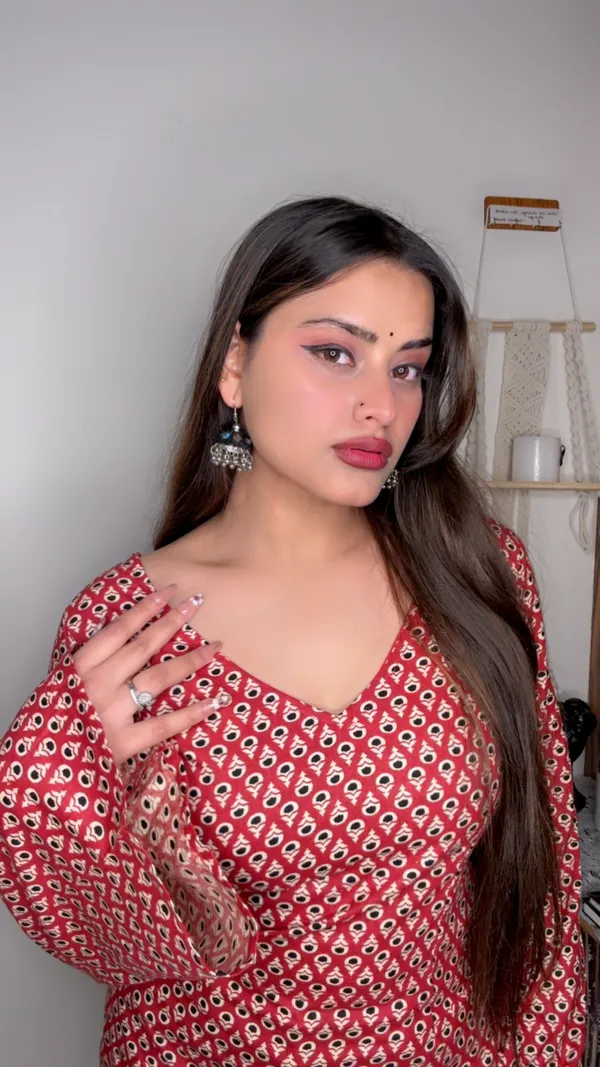Adaa_Red_Buti_Corset_Kurti
