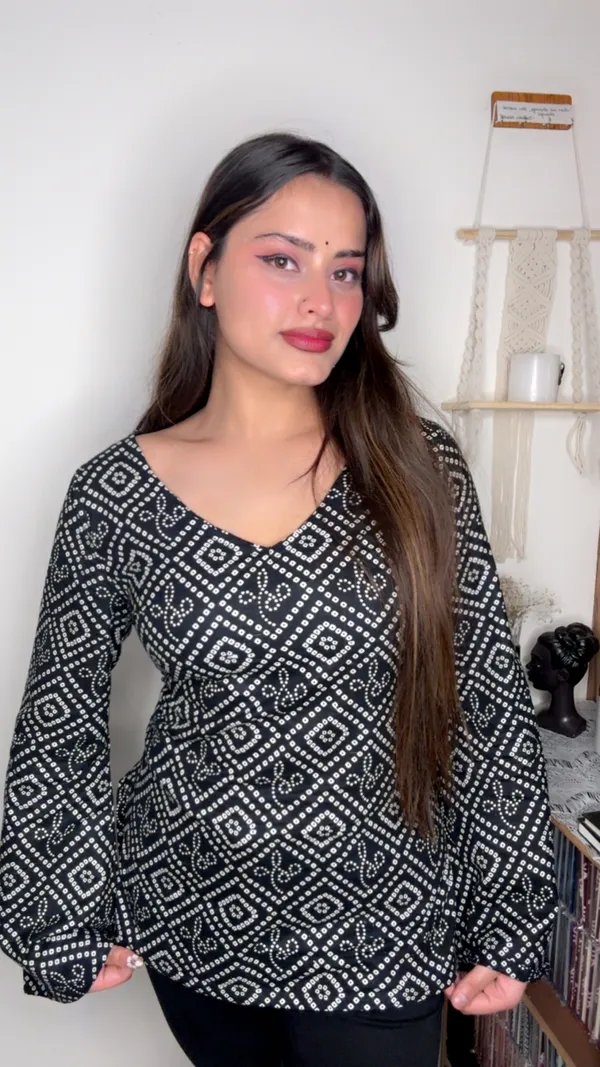Adaa_Black_Bandhani_Corset_Kurti