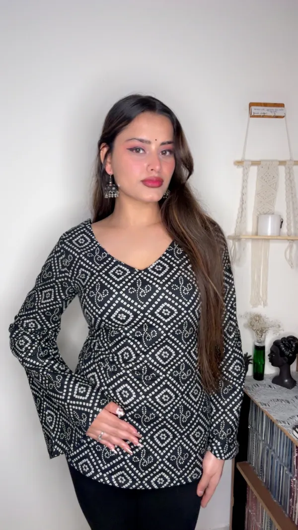 Adaa_Black_Bandhani_Corset_Kurti
