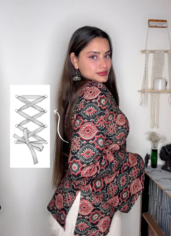 Adaa_Black_Ajrakh_Corset_Kurti