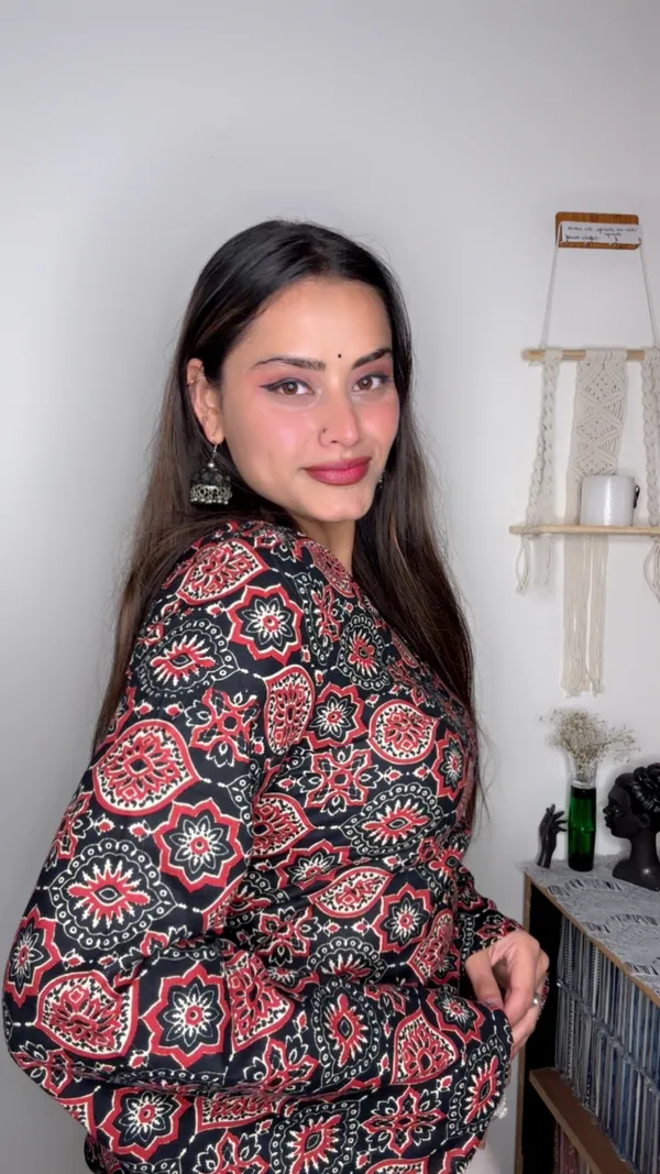 Adaa_Black_Ajrakh_Corset_Kurti