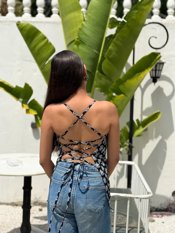 Ruhi_Black_Buti_Strappy_Backless_Short_Kurti