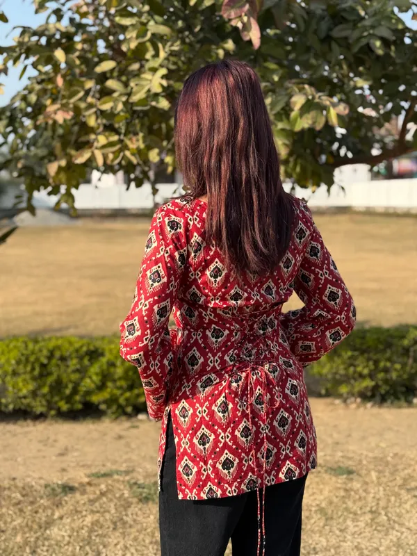 Noor_Red_Mor_Pankh_Corset_Kurti