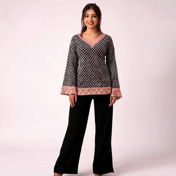 Noor_Black_Buti_Corset_Kurti