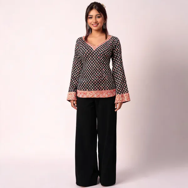 Noor_Black_Buti_Corset_Kurti