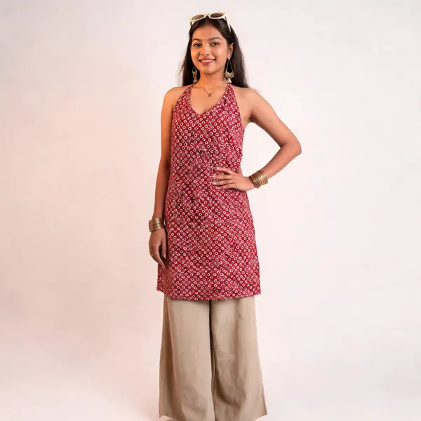 Naira_Red_Traditional_Buti_Long_Kurti