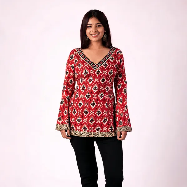 Noor_Red_Mor_Pankh_Corset_Kurti