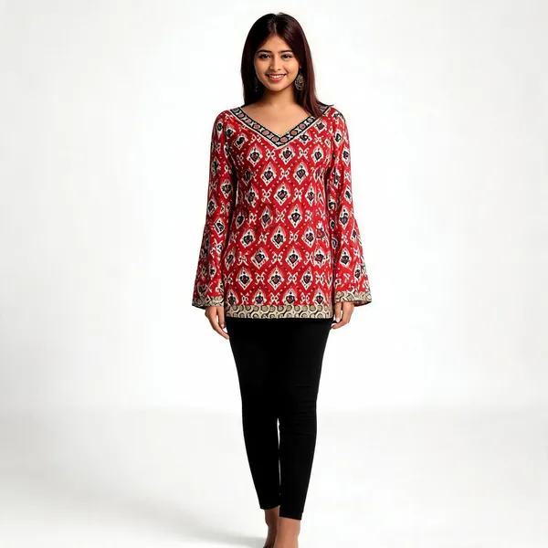Noor_Red_Mor_Pankh_Corset_Kurti