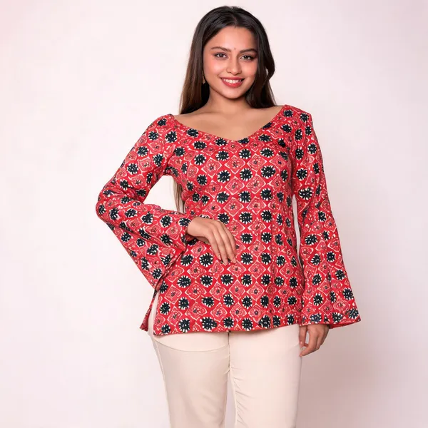 Adaa_Red_Square_Corset_Kurti