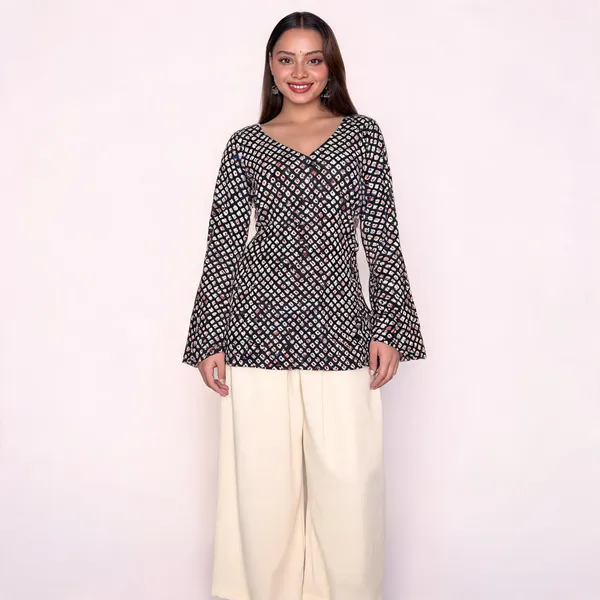 Adaa_Black_Buti_Corset_Kurti