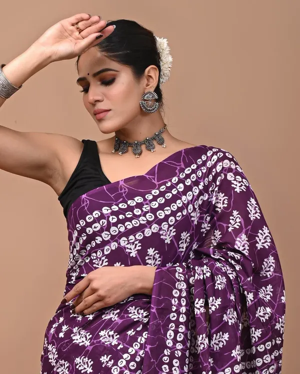 Purple_Pure_Cotton_Hand_Block_Printed_Saree_For_Women