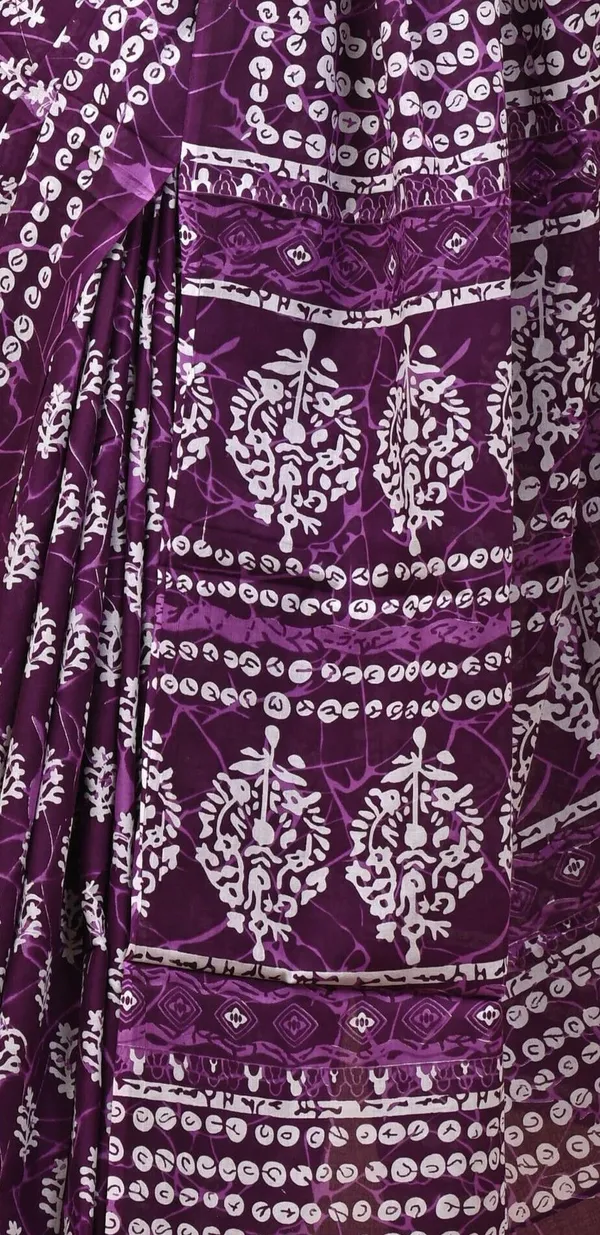 Purple_Pure_Cotton_Hand_Block_Printed_Saree_For_Women