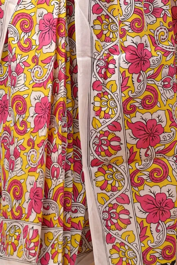 Multicolor_Pure_Cotton_Hand_Block_Printed_Saree_For_Women