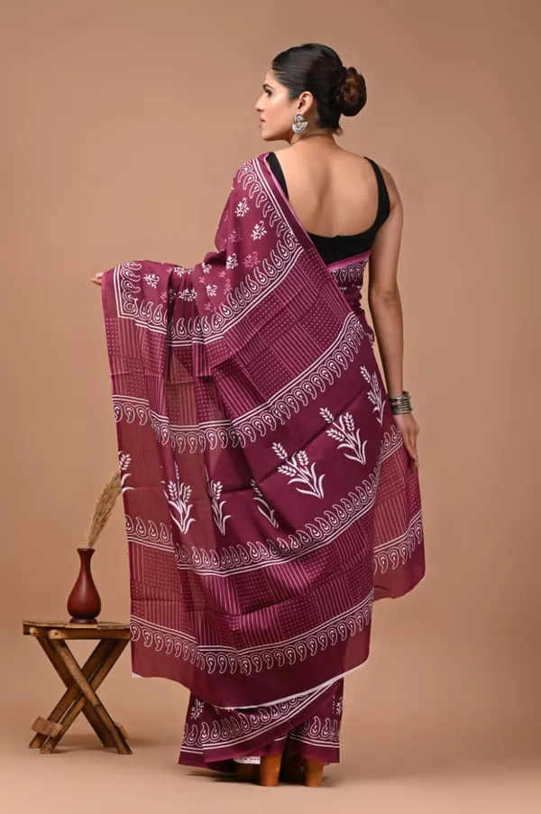 Maroon_Pure_Cotton_Printed_Saree_For_Women