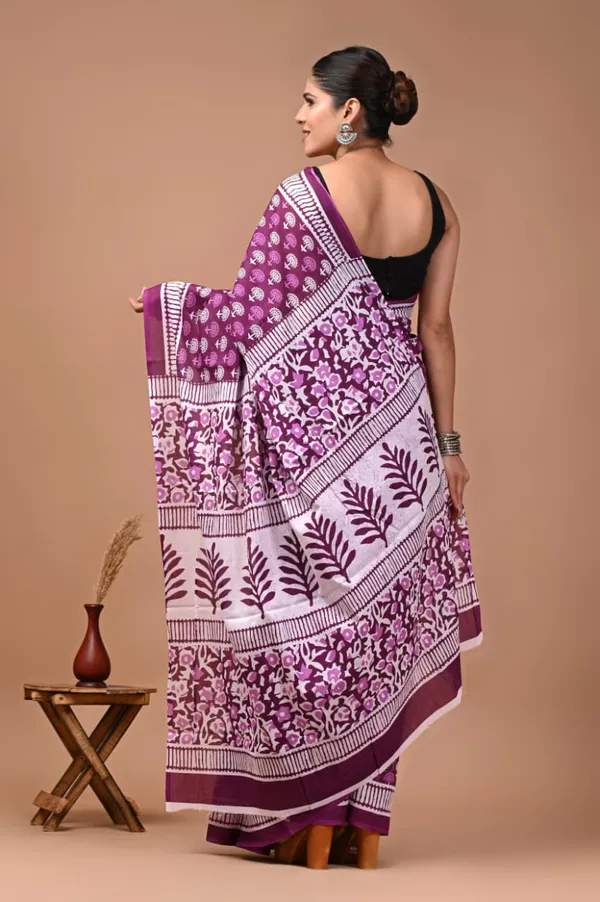 Purple_Pure_Cotton_Printed_Saree_For_Women