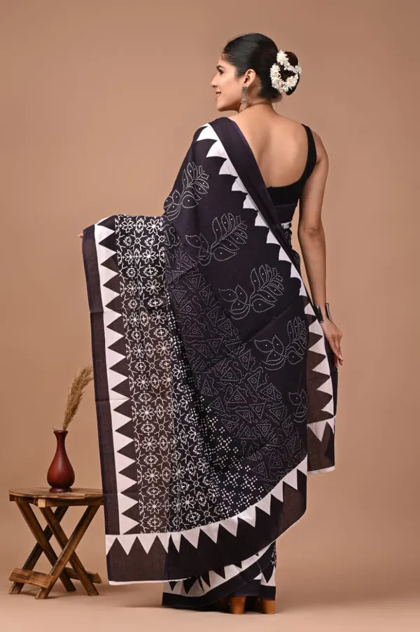 Black_Pure_Cotton_Printed_Saree_For_Women