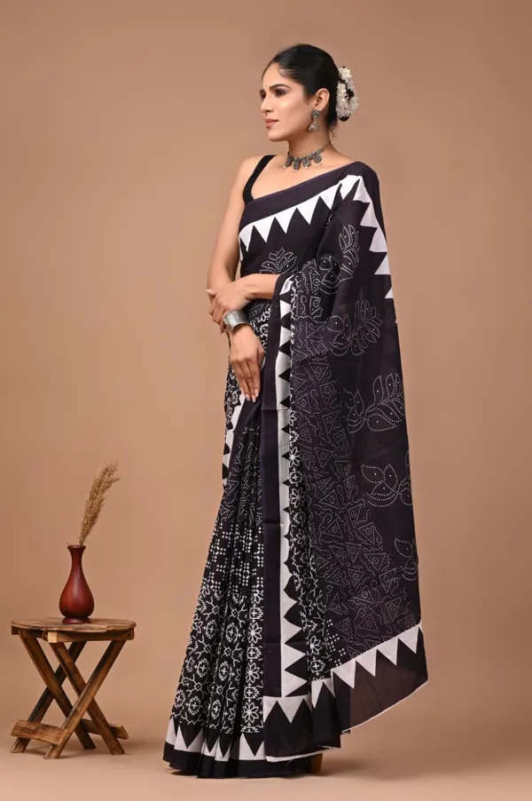 Black_Pure_Cotton_Printed_Saree_For_Women
