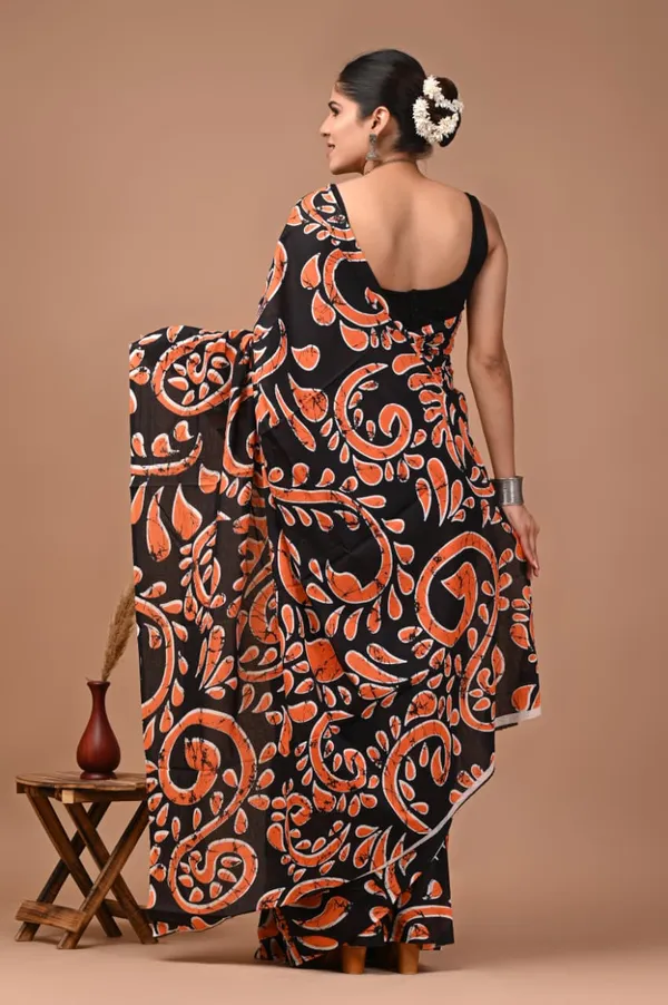 Black_Pure_Cotton_Printed_Saree_For_Women