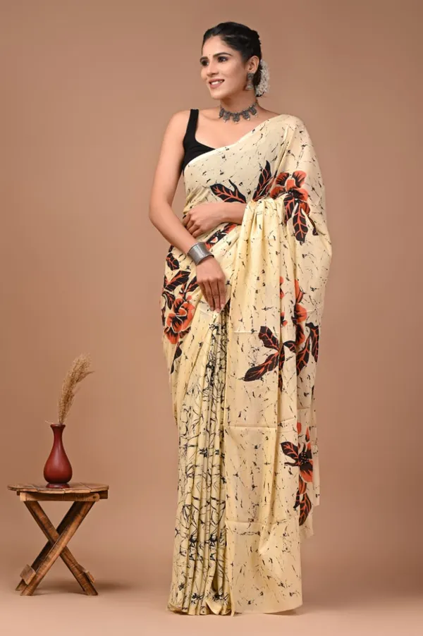 Cream_Pure_Cotton_Printed_Saree_For_Women