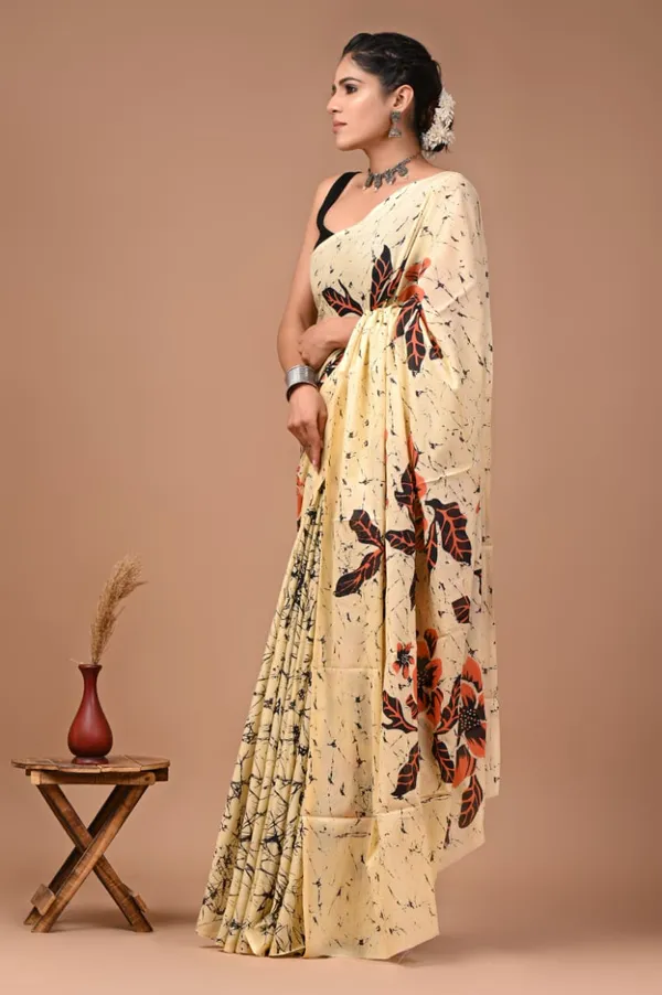 Cream_Pure_Cotton_Printed_Saree_For_Women