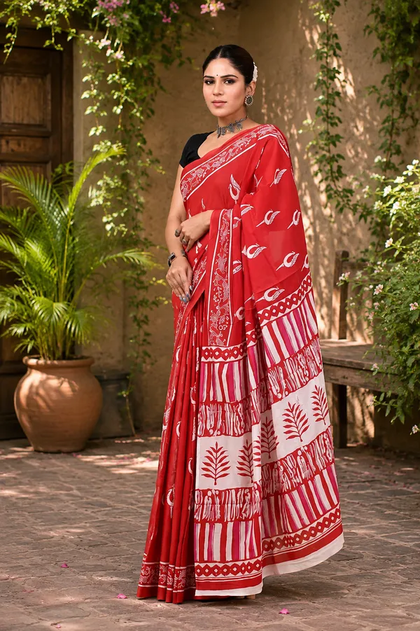 Pure_Cotton_hand_Block_Printed_Saree