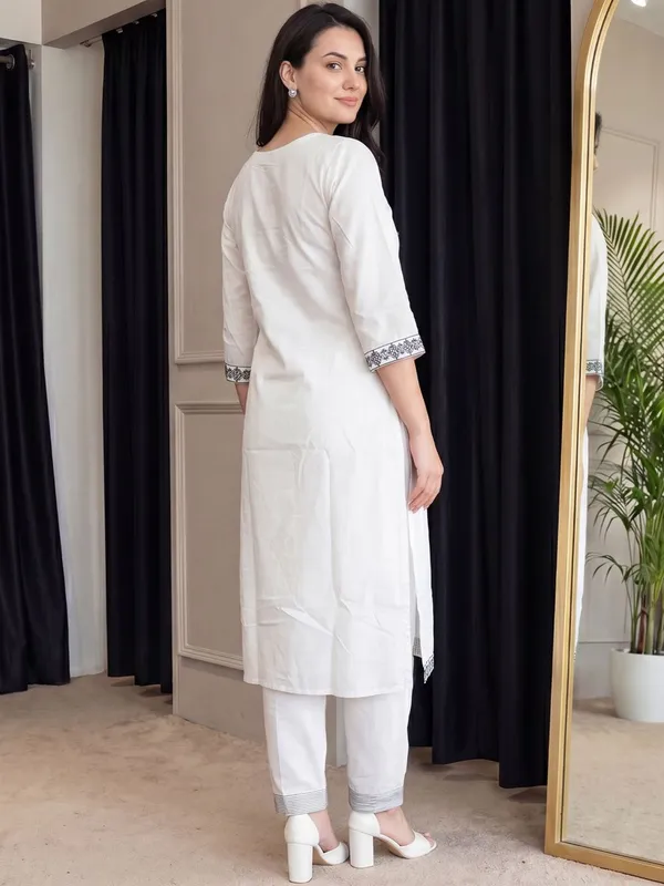 Women_White_Yoke_Embroidered_Straight_Kurta_with_Trousers