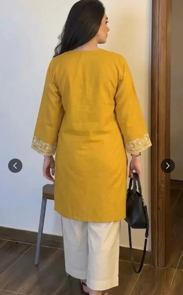 Women's_Mustard_Yellow_Embroidered_Short_Kurta_with_Pants_Set