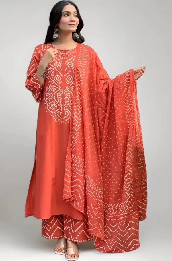 Women's_Orange_Bandhani_Printed_Kurta_with_Pants_And_Dupatta_Set_3-Piece_Ethnic_Suit