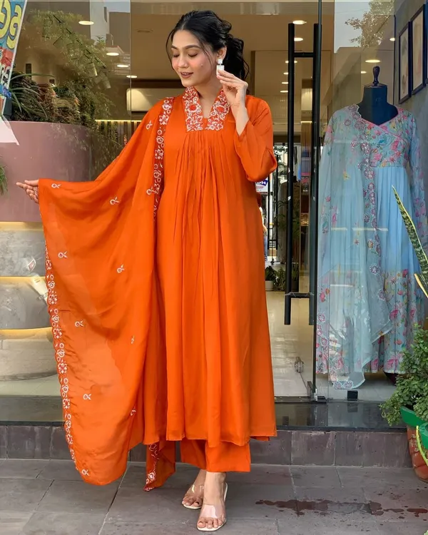 Women's_Orange_Embroidered_Anarkali_Kurta_Set_with_Dupatta