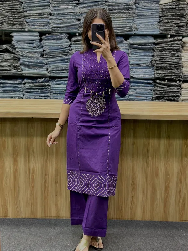Women's_Purple_Cotton_Embroidered_Kurta_Pant_Set_with_Printed_Dupatta
