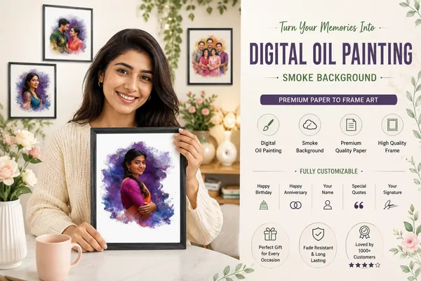 Plastic_Wood_Frame_Digital_Smoke_Oil_Painting_Photo_Frame_Black