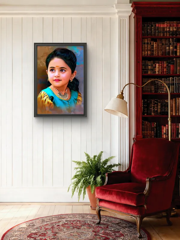 Plastic_Wood_Frame_Digital_Oil_Painting_Customizable_Photo_Frame_Black