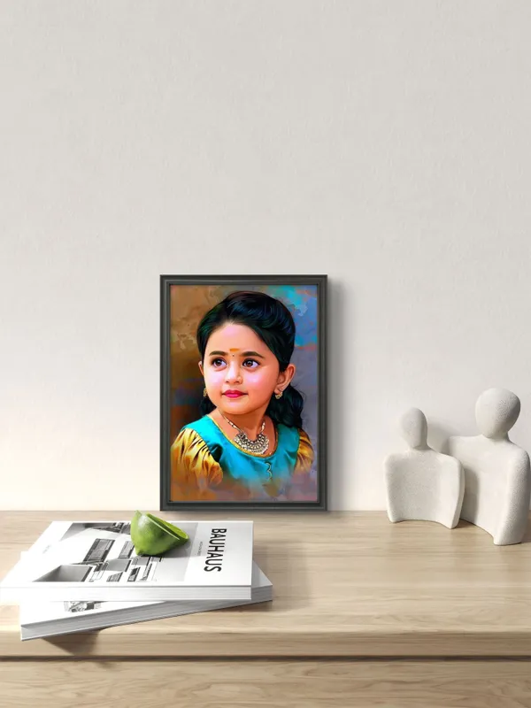 Plastic_Wood_Frame_Digital_Oil_Painting_Customizable_Photo_Frame_Black