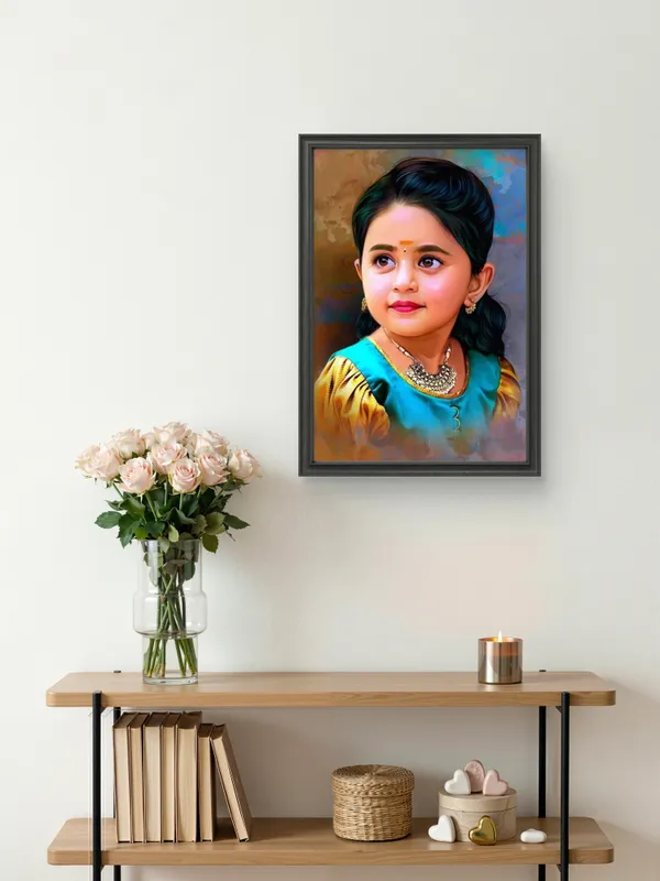 Plastic_Wood_Frame_Digital_Oil_Painting_Customizable_Photo_Frame_Black