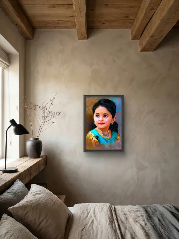 Plastic_Wood_Frame_Digital_Oil_Painting_Customizable_Photo_Frame_Black