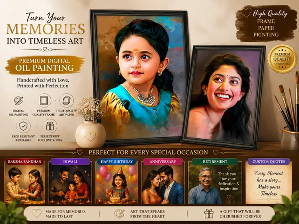 Plastic_Wood_Frame_Digital_Oil_Painting_Customizable_Photo_Frame_Black