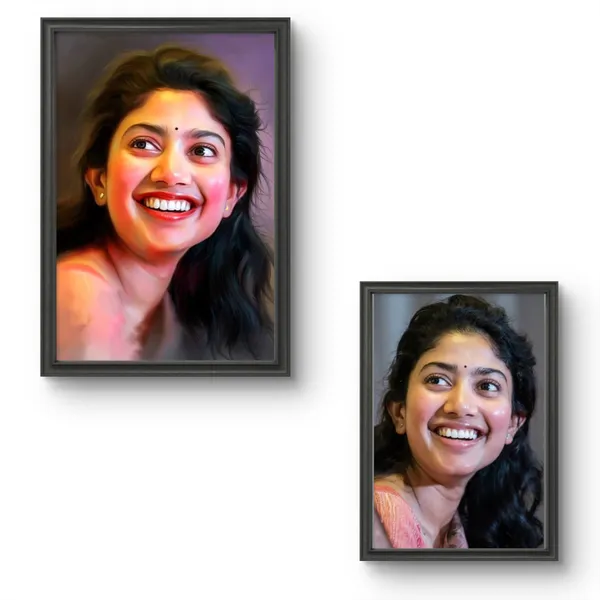 Plastic_Wood_Frame_Digital_Oil_Painting_Customizable_Photo_Frame_Black
