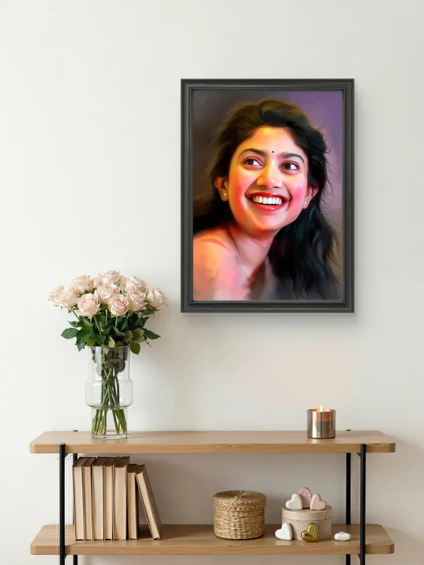 Plastic_Wood_Frame_Digital_Oil_Painting_Customizable_Photo_Frame_Black