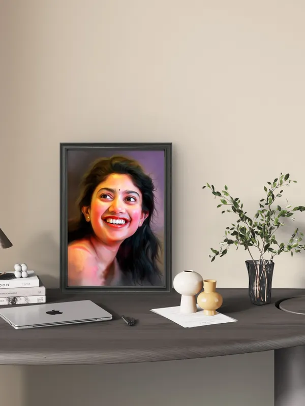 Plastic_Wood_Frame_Digital_Oil_Painting_Customizable_Photo_Frame_Black