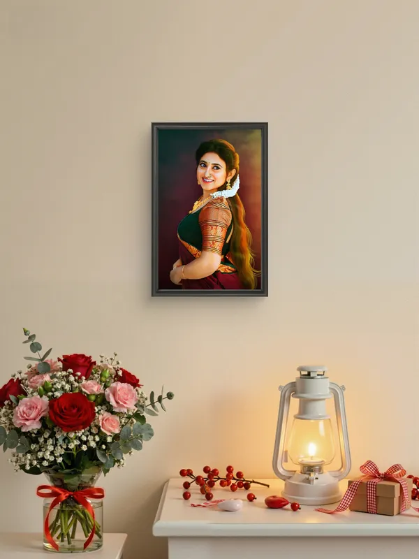 Plastic_Wood_Frame_Digital_Oil_Painting_Customizable_Photo_Frame_Black