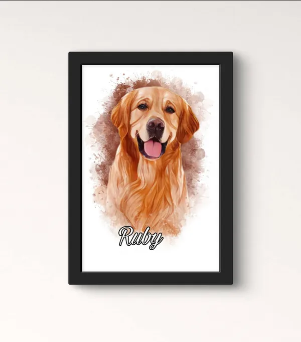 Plastic_Wood_Frame_Customizable_Pet_Digital_Oil_Painting_Black