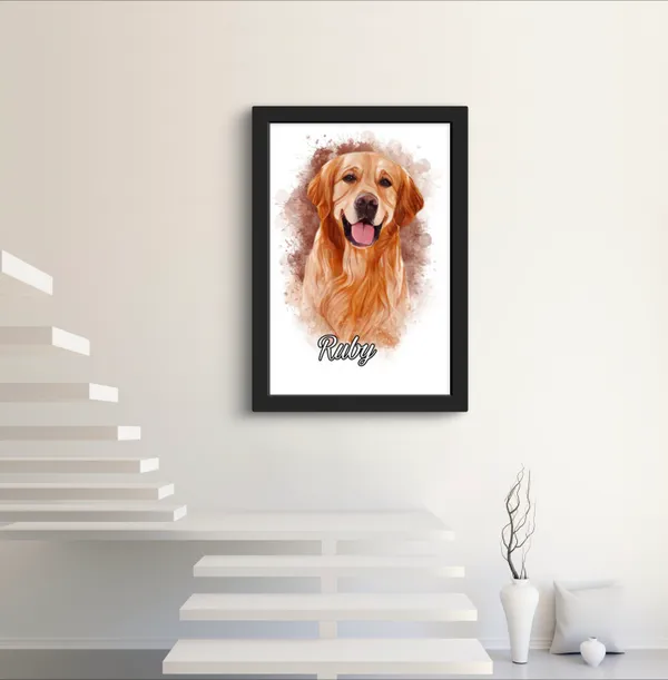 Plastic_Wood_Frame_Customizable_Pet_Digital_Oil_Painting_Black