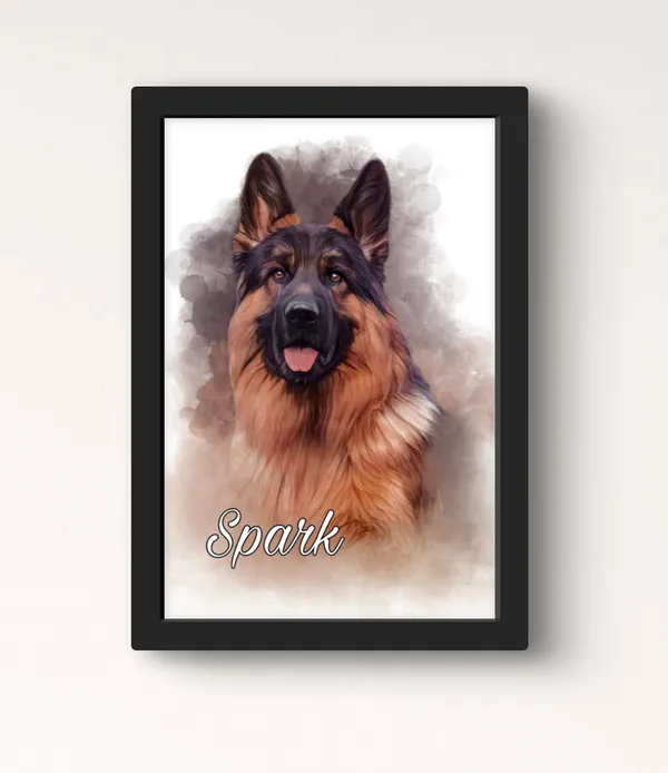 Plastic_Wood_Frame_Customizable_Pet_Digital_Oil_Painting_Black