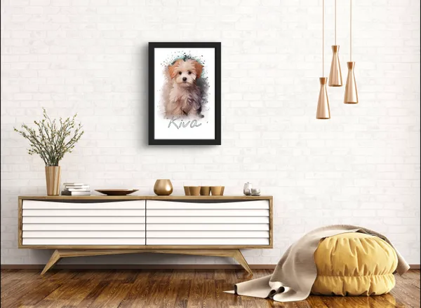 Plastic_Wood_Frame_Customizable_Pet_Digital_Oil_Painting_Black