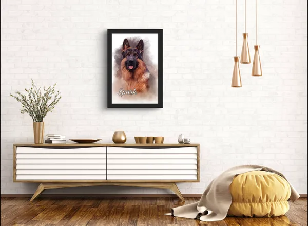 Plastic_Wood_Frame_Customizable_Pet_Digital_Oil_Painting_Black