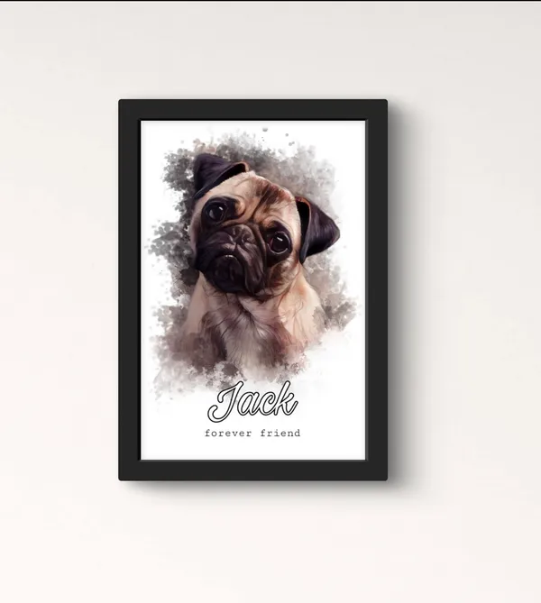 Plastic_Wood_Frame_Customizable_Pet_Digital_Oil_Painting_Black