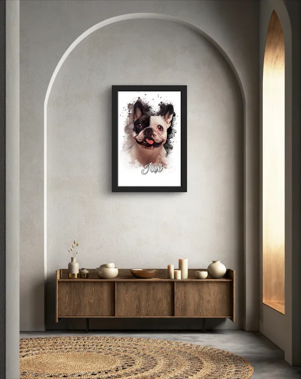 Plastic_Wood_Frame_Customizable_Pet_Digital_Oil_Painting_Black
